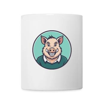 Sanglier Kawaii Dessin animé Personnage Animal Animal Visage - Mug blanc - blanc - Devant