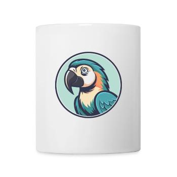 Perroquet Kawaii Dessin animé Personnage Animal Animal Visage - Mug blanc - blanc - Devant