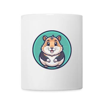Hamster Kawaii Dessin animé Personnage Animal Visage D’animal - Mug blanc - blanc - Devant