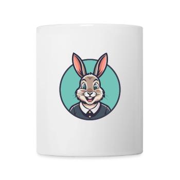 Lapin Kawaii Dessin animé Personnage Animal Animal Visage - Mug blanc - blanc - Devant