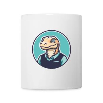 Komodo Kawaii Dessin animé Personnage Animal Animal Visage - Mug blanc - blanc - Devant