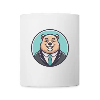 Murmeltier Kawaii Cartoon Figur Tier Haustier Gesicht - Tasse - Weiß - Vorne