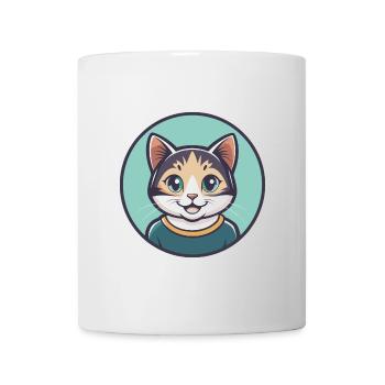 Cat Kawaii Cartoon Character Animal Pet Face - Mug - white - Front
