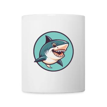 requin kawaii dessin animé personnage animal visage d’animal - Mug blanc - blanc - Devant