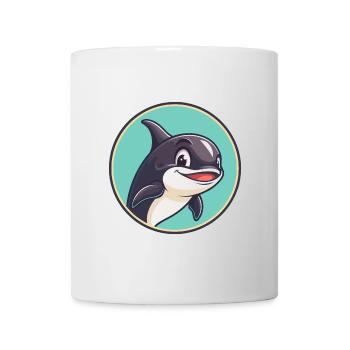 Orca Kawaii Dessin animé Personnage Animal Animal Visage - Mug blanc - blanc - Devant