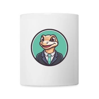 Lizard Kawaii Cartoon Character Animal Pet Face - Mug - white - Front