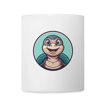 tortue kawaii dessin animé personnage animal visage d’animal de compagnie - Mug blanc - blanc - Devant