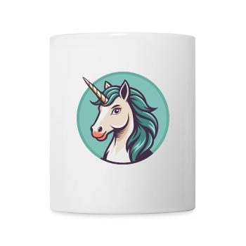 Licorne Kawaii Dessin animé Personnage Animal Animal Visage - Mug blanc - blanc - Devant