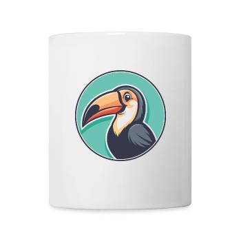 Toucan Kawaii Dessin animé Personnage Animal Animal Visage - Mug blanc - blanc - Devant