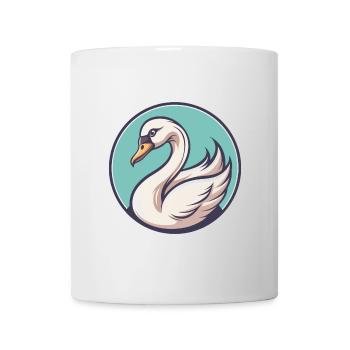 Swan Kawaii Cartoon Character Animal Pet Face - Mug - white - Front