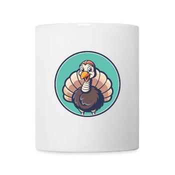 Turquie Kawaii Dessin animé Personnage Animal Animal Visage - Mug blanc - blanc - Devant
