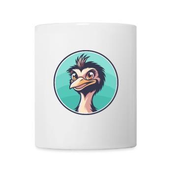 Emu Kawaii Dessin animé Personnage Animal Animal Visage - Mug blanc - blanc - Devant