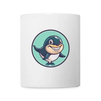 Whale Kawaii Cartoon Character Animal Pet Face - Mug - white - Front