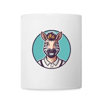 zèbre kawaii dessin animé personnage animal visage d’animal - Mug blanc - blanc - Devant