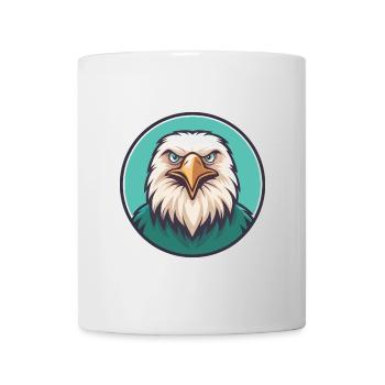 Eagle Kawaii Cartoon Character Animal Pet Face - Mug - white - Front