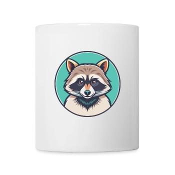 Raccoon Kawaii Cartoon Character Animal Pet Face - Mug - white - Front