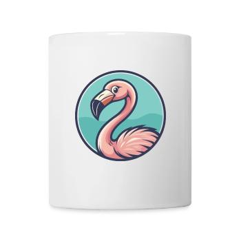 Flamingo Kawaii Cartoon Character Animal Pet Face - Mug - white - Front