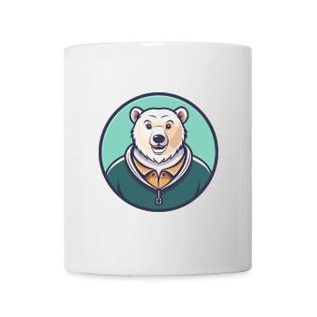 Eisbär Kawaii Cartoon Figur Tier Gesicht - Tasse - Weiß - Vorne