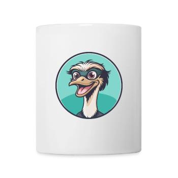 Ostrich Kawaii Cartoon Character Animal Pet Face - Mug - white - Front