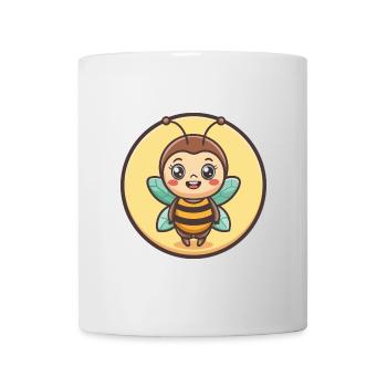 Abeille Kawaii Dessin Animé Personnage Animal Animal Visage - Mug blanc - blanc - Devant