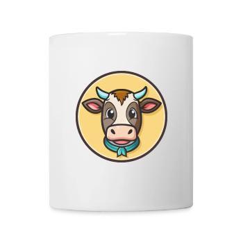 vache kawaii dessin animé personnage animal visage d’animal de compagnie - Mug blanc - blanc - Devant
