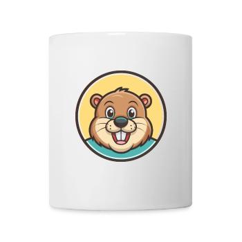 Castor Kawaii Dessin animé Personnage Animal Visage D’animal - Mug blanc - blanc - Devant