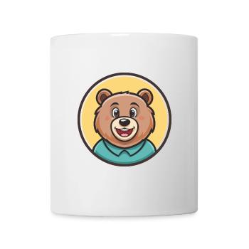 Ours Kawaii Dessin animé Personnage Animal Animal Visage - Mug blanc - blanc - Devant