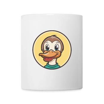 Canard Kawaii Dessin animé Personnage Animal Animal Visage - Mug blanc - blanc - Devant