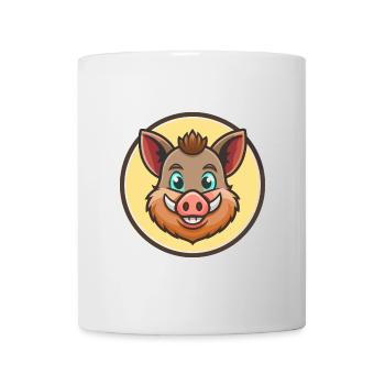 Sanglier Kawaii Dessin animé Personnage Animal Animal Visage - Mug blanc - blanc - Devant