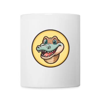 Crocodile Kawaii Dessin animé Personnage Animal Animal Visage - Mug blanc - blanc - Devant