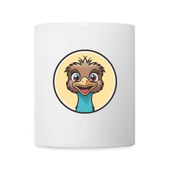 Emu Kawaii Cartoon Character Animal Pet Face - Mug - white - Front