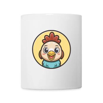 Chicken Kawaii Cartoon Character Animal Pet Face - Mug - white - Front