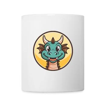 Dragon Kawaii Dessin animé Personnage Animal Animal Visage - Mug blanc - blanc - Devant