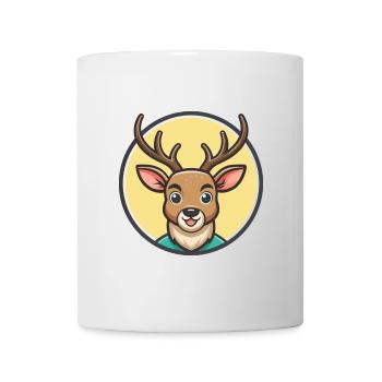 cerf kawaii dessin animé personnage animal animal visage - Mug blanc - blanc - Devant