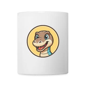 Dinosaur Kawaii Cartoon Character Animal Pet Face - Mug - white - Front