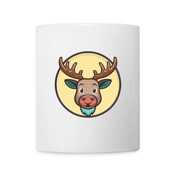 Moose Kawaii Cartoon Character Animal Pet Face - Mug - white - Front