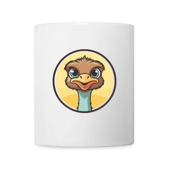Ostrich Kawaii Cartoon Character Animal Pet Face - Mug - white - Front
