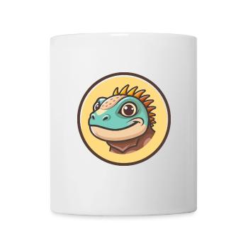 Iguane Kawaii Dessin animé Personnage Animal Animal Visage - Mug blanc - blanc - Devant