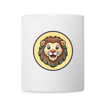 Lion Kawaii Dessin Animé Personnage Animal Animal Visage - Mug blanc - blanc - Devant