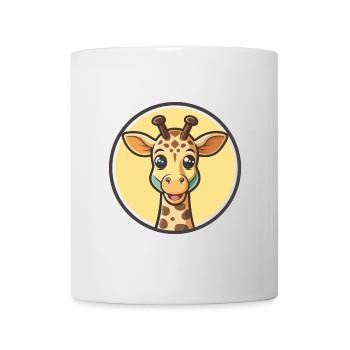 Girafe Kawaii Dessin animé Personnage Animal Visage D’animal - Mug blanc - blanc - Devant