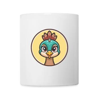 paon kawaii dessin animé personnage animal visage d’animal - Mug blanc - blanc - Devant
