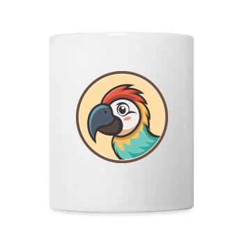 Perroquet Kawaii Dessin animé Personnage Animal Animal Visage - Mug blanc - blanc - Devant