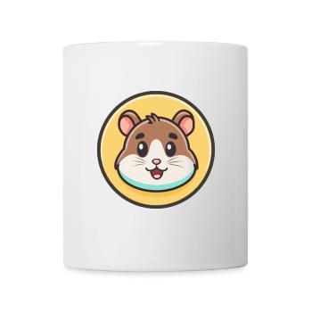 Hamster Kawaii Cartoon Figur Tier Haustier Gesicht - Tasse - Weiß - Vorne