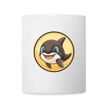 Orca Kawaii Dessin animé Personnage Animal Animal Visage - Mug blanc - blanc - Devant