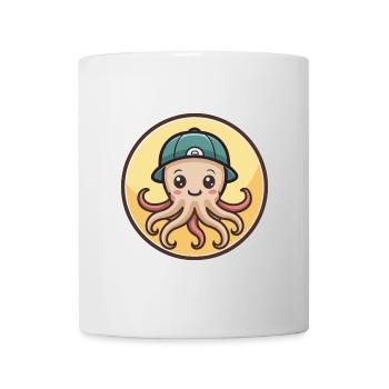 Octopus Kawaii Cartoon Character Animal Pet Face - Mug - white - Front