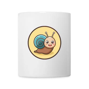 Escargot Kawaii Dessin animé Personnage Animal Visage D’animal - Mug blanc - blanc - Devant