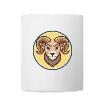 Ram Kawaii Cartoon Character Animal Pet Face - Mug - white - Front