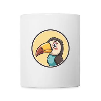 Toucan Kawaii Dessin animé Personnage Animal Animal Visage - Mug blanc - blanc - Devant
