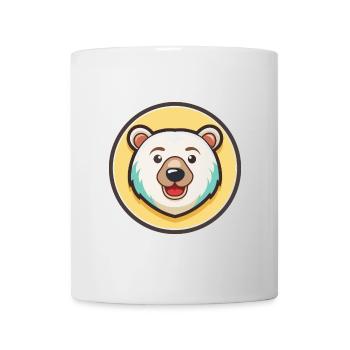 Eisbär Kawaii Cartoon Figur Tier Gesicht - Tasse - Weiß - Vorne