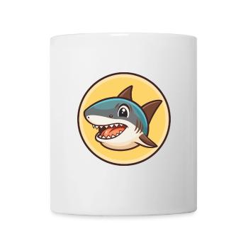 requin kawaii dessin animé personnage animal visage d’animal - Mug blanc - blanc - Devant